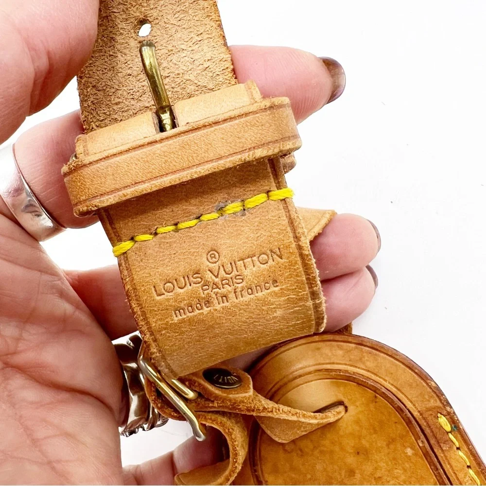 Louis Vuitton Poignet and Luggage Tag Set in Vachetta Leather Authentic